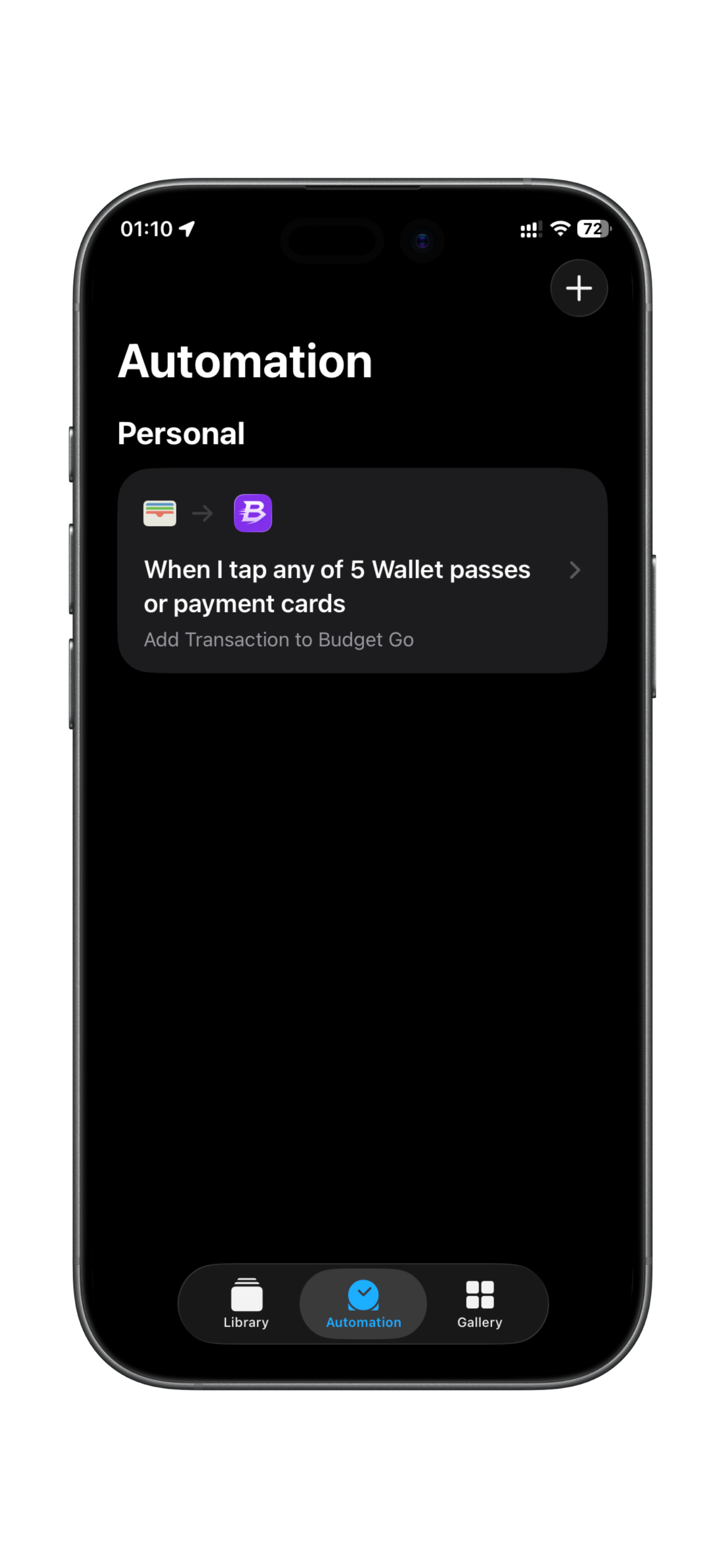 BudgetGo automation screen