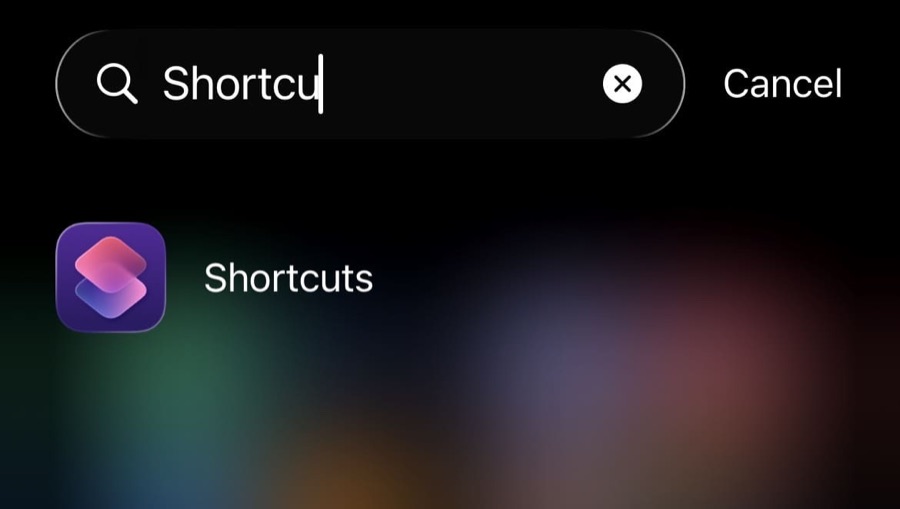 The Shortcuts app icon on the iPhone home screen