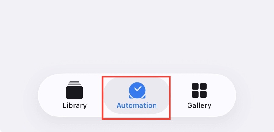 The Automation tab in the Shortcuts app